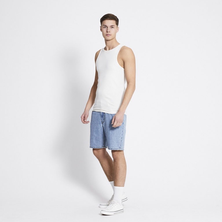 Ribbed tank top "Worm" Off white